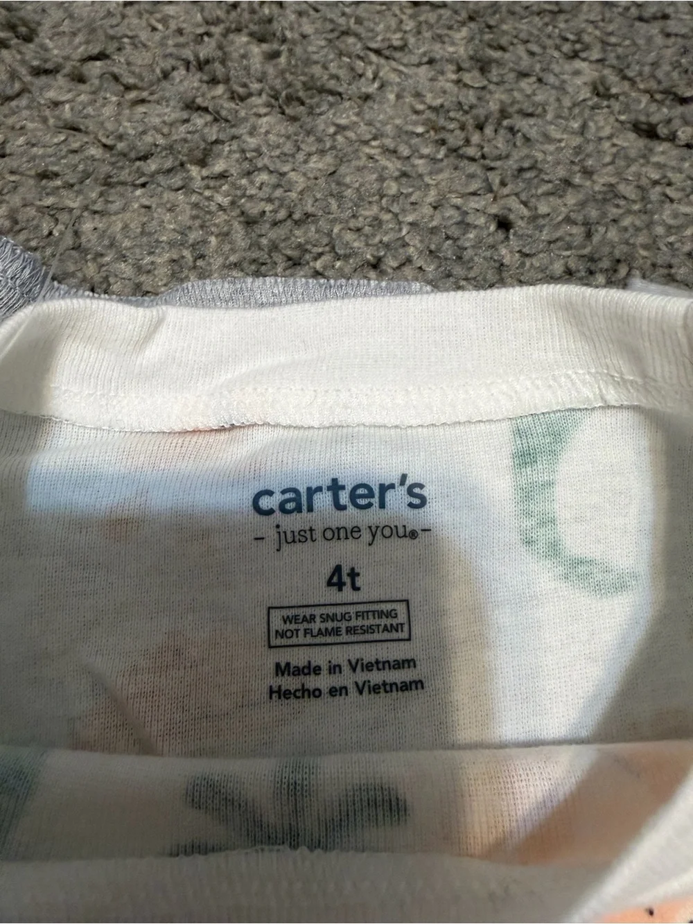 Carter's Heather Gray Tee with Mint Green Dinosaur